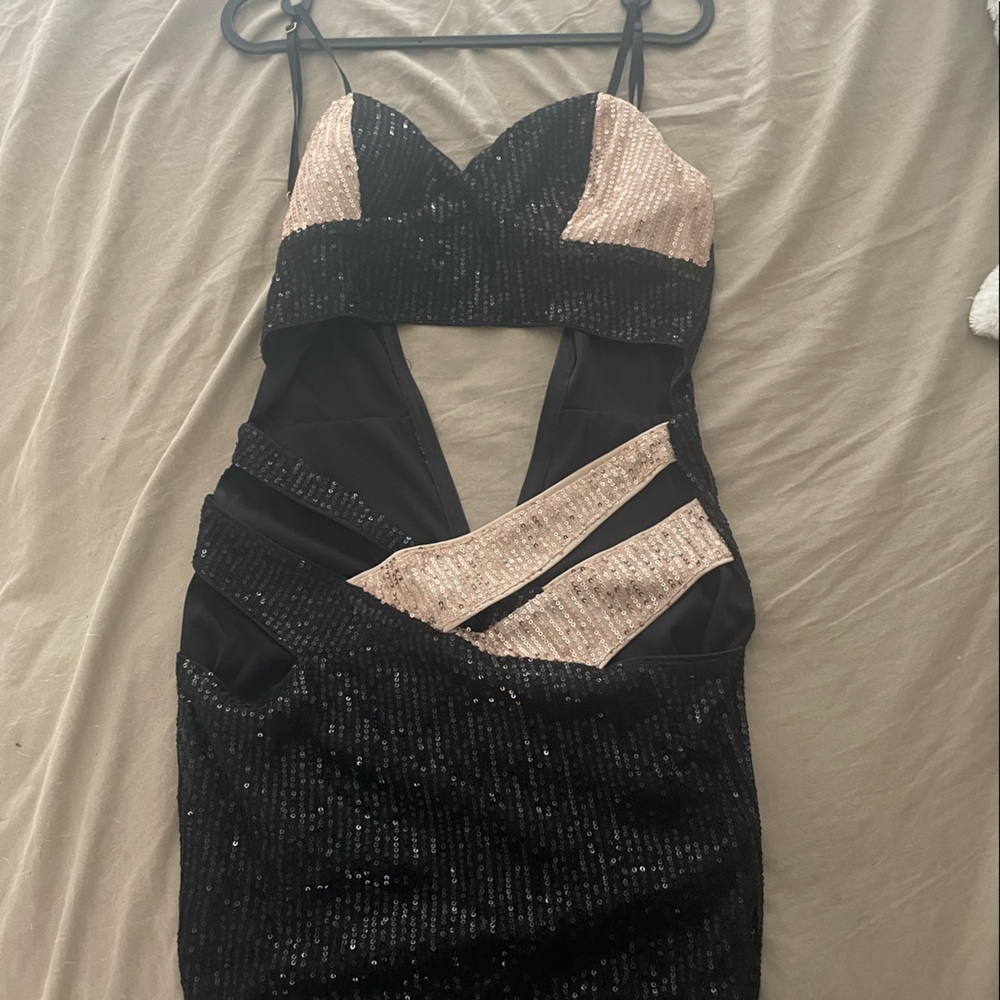 Cut out glitter dress